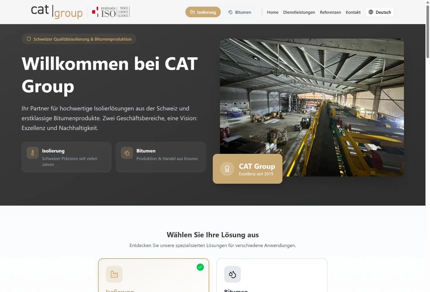 CAT Group AG — Desktopansicht