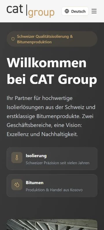 CAT Group AG — echte mobile Ansicht